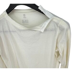 MAI We Care Long Sleeve Top Snap Up Arm Ivory Knit Casual Everyday‎ Large